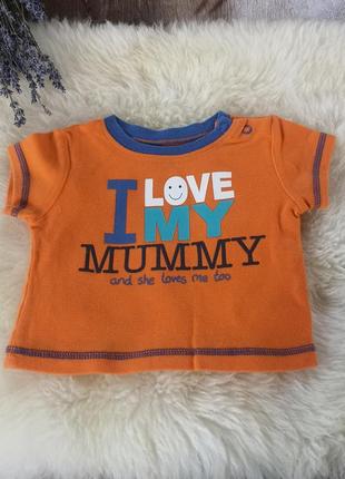 Трикотажная футболка на 3-6 месяцев