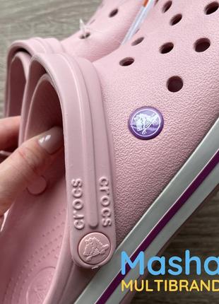 Кроксы женские розовые крокбэнд, crocs crocband5 фото