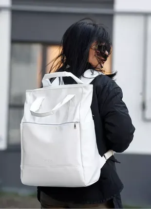 Сумка-рюкзак sambag shopper біла2 фото