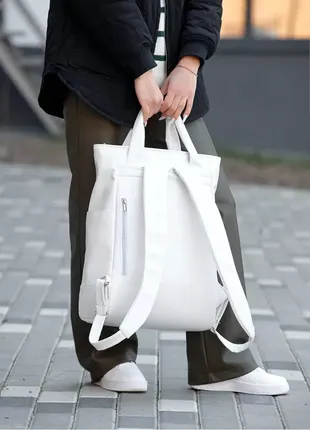 Сумка-рюкзак sambag shopper біла5 фото