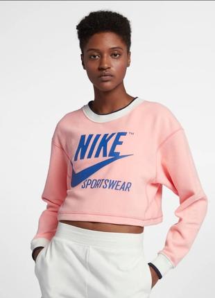 Кофта двусторонняя укороченная свитшот флис nike