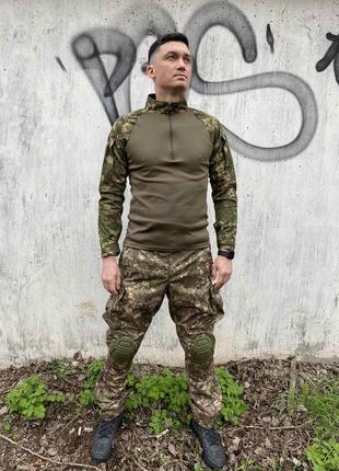 Комплект убакс з налокітниками та штани з наколіниками тактичний військовий армійський  хижак зсу