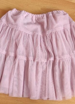 Пышная юбка пудрового розового цвета