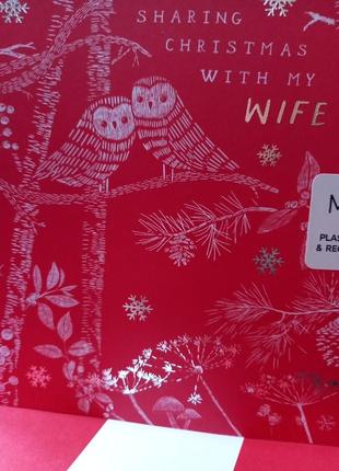 Вітальна листівка з різдвом христовим для дружини5 фото