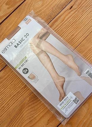 Комплект капроновых женских гольфов из 3 штук, размер one size, 20 den, цвет nude