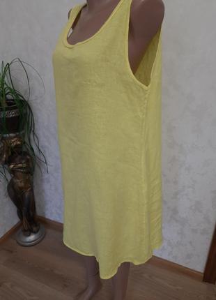 Льняное платье-платье в лимонном цвете2 фото