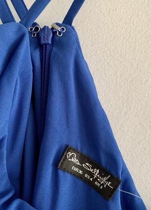 Новое шифоновое синее платье на бретелях от miss selfridge4 фото