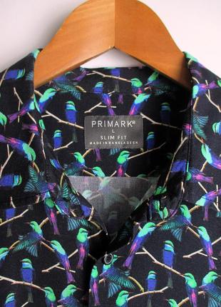 Шведка/рубашка  primark - viscose birds shirt3 фото