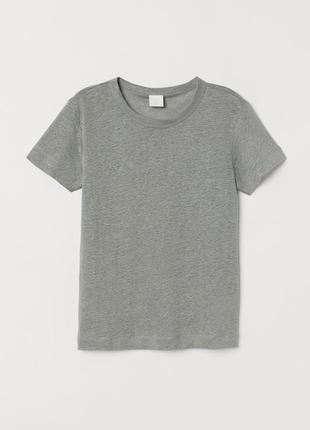 Новая льняная, лен футболка h&m