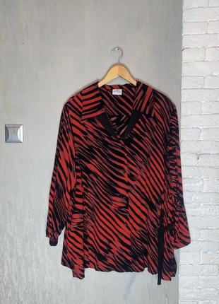 Винтажная удлиненная блуза блузка блузон очень большого размера батал bender clothing, xxxl 62-64р3 фото