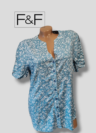 Легкая блуза цветочный принт рубашка с короткими рукавами1 фото