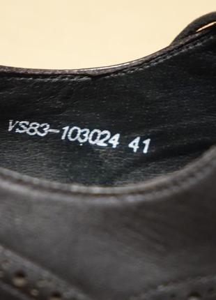 Черные формальные кожаные дерби - броги respect yourself украина 41 р. 27 см.4 фото