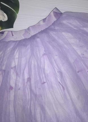 Пышная фатиновая сиреневая  юбка на 9-10 лет2 фото