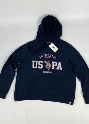 Худі u.s. polo assn uspa authentic since 1990 оригінал розмір l xl темно синє