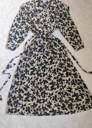 Платье миди с поясом ретро винтаж l(14)