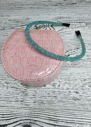 Шикарний обруч/обдок для волосся oxa зі стразами бірюзовий