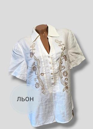 Лляна сорочка з вишивкою блуза жіноча блузка вишиванка льон