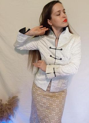 Жакет шелк танчжуан азиатский пиджак шелковый