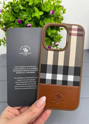 Оригинальный чехол polo santa barbara “burberry с magsafe iphone 14 pro, 14 pro max