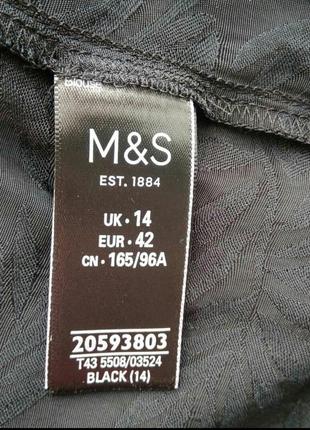 Принтовая черная блуза вискоза бренда marks & spencer, р 1410 фото