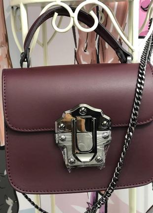 Красивые итальянские кожаные сумочки бордо марсала1 фото