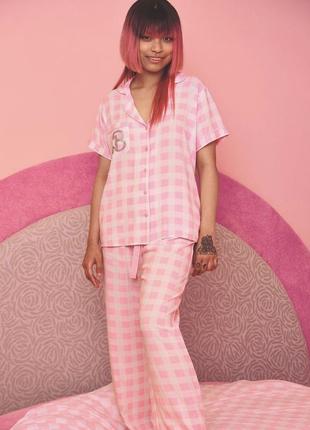 Барби barbie movie одяг пижама піжама барбі мерч в клеточку розовая клітинку