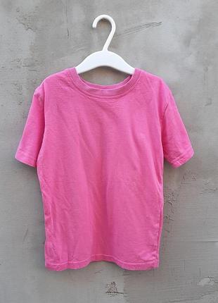 Классическая розовая футболка оверсайз на 6 лет