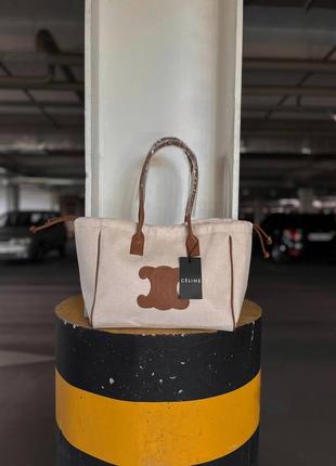 Женская сумка celine shopper beige1 фото