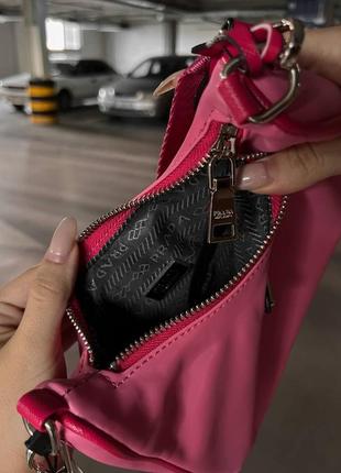 Женская сумка prada re-edition mini pink7 фото