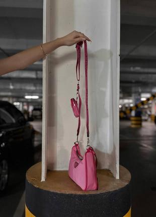 Женская сумка prada re-edition mini pink9 фото