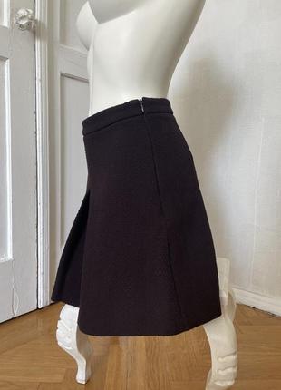 Коричневая юбка выше колен zara фактурная ткань (h&amp;m, cos )2 фото