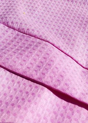 Вафельный халат luxyart кимоно размер (54-56) xl 100% хлопок розовый (ls-864)5 фото