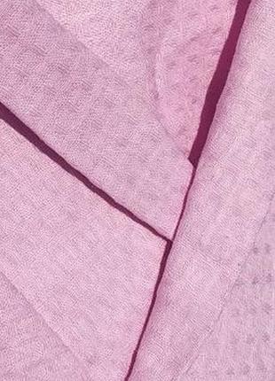 Вафельний халат luxyart кімоно розмір (50-52) l 100% бавовна рожевий (ls-861)4 фото