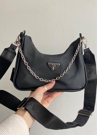 Женская сумка prada mini black1 фото