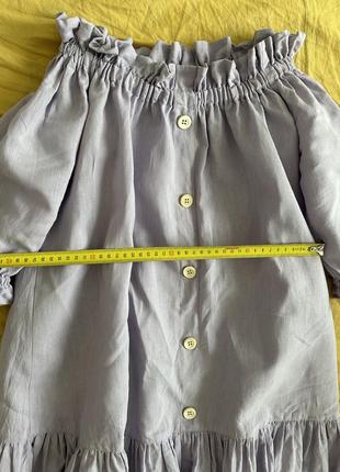 Сукня бузкова лляна 6-7 років5 фото