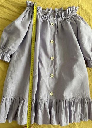 Платье сиреневое льняное 6-7 лет4 фото