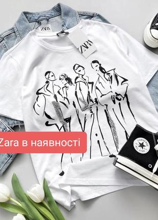 Zara футболка со стразами в наличии