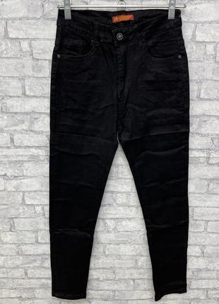 Женские черные прямые джинсы большого размера с высокой посадкой