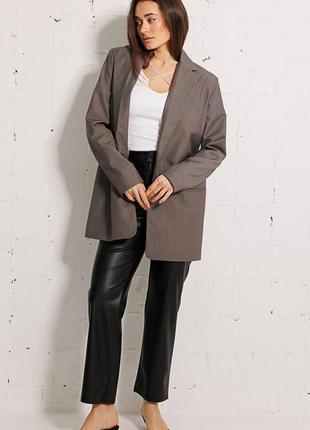 Женский однобортный удлиненный классический пиджак3 фото
