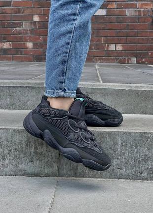 Кросівки чоловічі, жіночі adidas yeezy boost 500 utility black