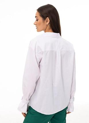 Женская удлиненная классическая базовая рубашка с длинным рукавом4 фото