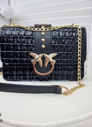 Женская стильный каркасный клатч, качественная модная сумочка кросс боды на 2 отдела черная1 фото