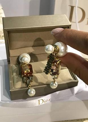 Брендовые серьги диор, позолота