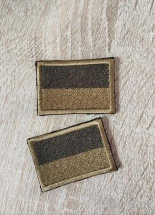 Флаг украины полевое масло 4.5 на 3 см. на липучке. вышивка