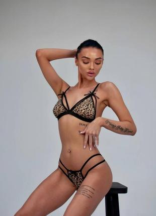 Красивое женское нижнее белье сексуальный кружевной комплект, эротическое, комплект, леопардовый комплект бель