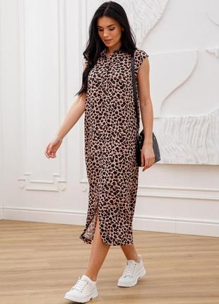 Летнее платье-рубашка котоновое штапель эвия 46-56 размеры разные расцветки