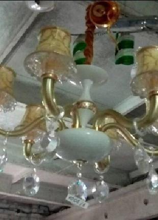 Люстра кришталева підвісна, світильник підвісний sunlight на 6 ламп 1006 а