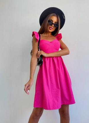 Стильное классическое классное красивое хорошенькое удобное модное трендовое простое платье платье сарафан малина4 фото