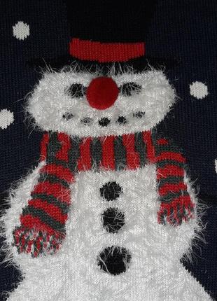 Свитер новогодний со снеговиком, р-р м-l3 фото