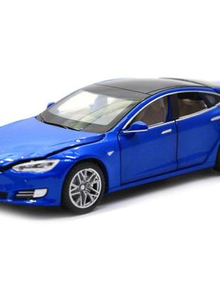 Машинка инерционная "tesla model s" автопром 6614 1:32 (синий)